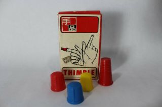 Vtg Tenyo Thimble Magic Trick Close Up Appear & Disappear Color Changing