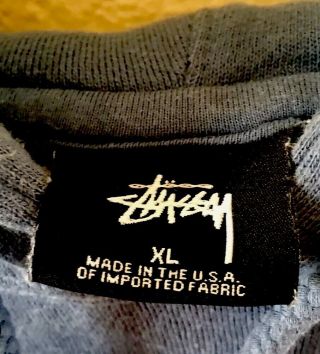 Vintage 90s Stussy Jamaica Hoodie Size XL Made in USA Pullover Sweatshirt 4