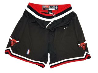 Vtg Nike Chicago Bulls Nba Dri Fit Team Shorts 90’s Black Size 38 Jordan Pippen