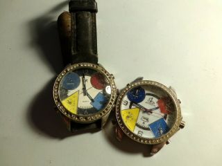 Vintage Jacob & Co.  Five Time Zone Watch X2.  One W/ Leather Band Inv.  3088