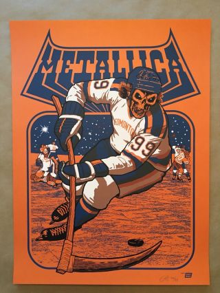 Metallica Poster Edmonton Alberta Metallic Orange Variant Rare Ames 2017 Gretzky