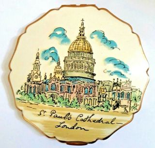 Vintage Stratton Powder Compact W/ Hand Painted London St Paul 