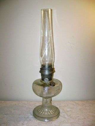 Vintage Aladdin Beehive Clear Glass Oil Kerosene Lamp B Burner & Chimney