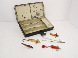 Vintage Farlow Japanned Fly Fishing Lure Tackle Box With Devon 