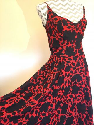Katherine Hamnett,  Vintage Black and Red Silk Dress,  Size 10 - 12 2