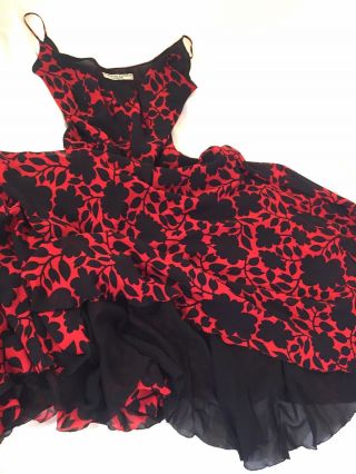Katherine Hamnett,  Vintage Black and Red Silk Dress,  Size 10 - 12 3