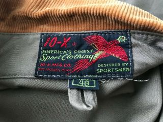 Men ' s Vintage 10 - X Hunting Shooting Jacket Americas Sport Clothing Coat Size 48 4