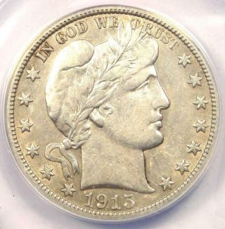 1915 - S Barber Half Dollar 50c - Anacs Xf45 - Rare Date - Certified Coin