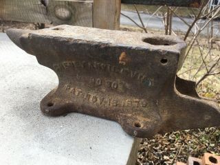 Vintage Cheney Anvil Vise Patent 1879 Fulton Engine Iron Detroit Michigan 2