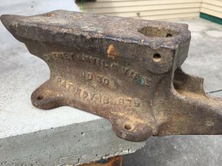 Vintage Cheney Anvil Vise Patent 1879 Fulton Engine Iron Detroit Michigan 3