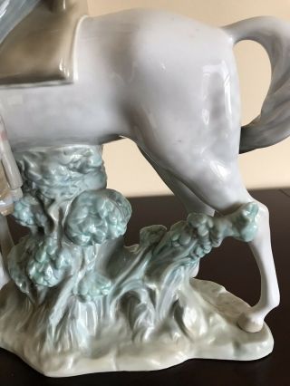 Rare Large Lladro Man On Horse Figurine With Defect 11