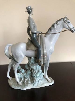 Rare Large Lladro Man On Horse Figurine With Defect 2