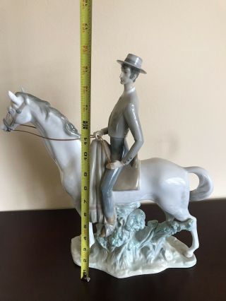 Rare Large Lladro Man On Horse Figurine With Defect 3