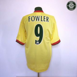 Fowler 9 Liverpool Vintage Reebok Away Football Shirt Jersey 1997/99 (l)