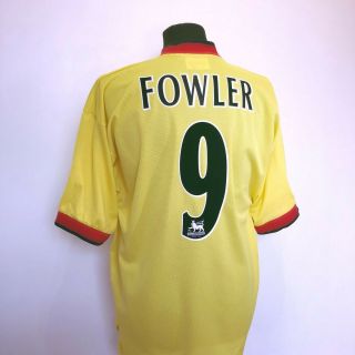 FOWLER 9 Liverpool Vintage Reebok Away Football Shirt Jersey 1997/99 (L) 8