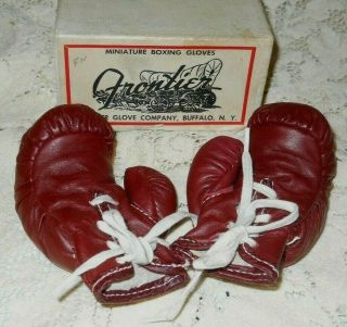 Vintage Leather Boxing Gloves - Antique Old Sports Miniature Salesman Sample Toy