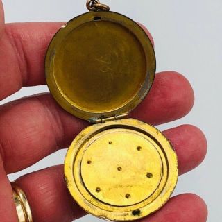 Antique Victorian Gold Filled Clear Stones Large Photo Locket Pendant 1 3/8” 6
