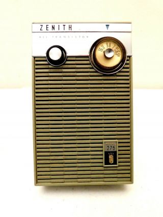 VINTAGE 1950s OLD ANTIQUE ZENITH CHROME TRIM TRANSISTOR RADIO & NO CRACKS 3