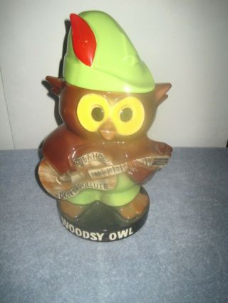 Very Large Vintage Pottery Woodsy Owl Cookie Jar.  Give A Hoot Don 