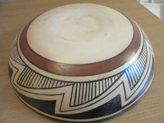 Vintage Native American Navajo Indian Pottery Hand Painted Centerpiece Bowl 12 "