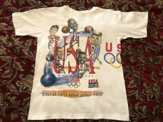 Vtg Dream Team T - Shirt Mens M Basketball Usa Olympic Caricature Euc Salem Jordan