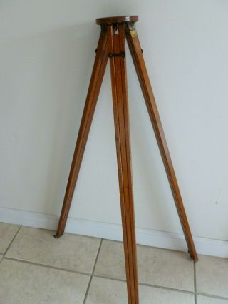 Vintage Tripod For Camera Wood Brass Adjustable