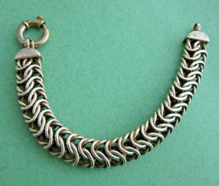 Vintage Sterling Silver 925 Utc Italy Wide Link Estate Bracelet 7.  5 "