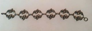 Vintage Danecraft Sterling Silver 925 Floral Bracelet Signed 13.  9 Grams