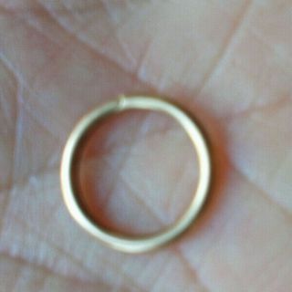 Lovely Antique / Vintage 9ct Rose Gold Split Ring For Fob,  Seal,  Chain Etc 13m