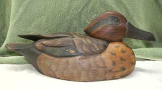 Beautifully Hand Carved & Painted Wood Duck Decoy