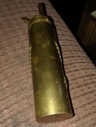 Vintage Brass Black Powder Flask/Horn - w/ Eagle. 3