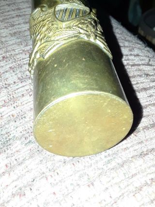 Vintage Brass Black Powder Flask/Horn - w/ Eagle. 5