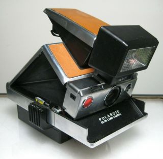 Vintage Polaroid Sx - 70 Instant Land Camera W/ Wards Flash Attachment