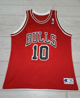 Bj Armstrong Chicago Bulls 90s Nba Champion Jersey Size 48 Rare Vintage B.  J.