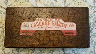 Vintage Cascade Garden Devils Lake,  Mich License Plate Topper Sign Rat Rod Cool