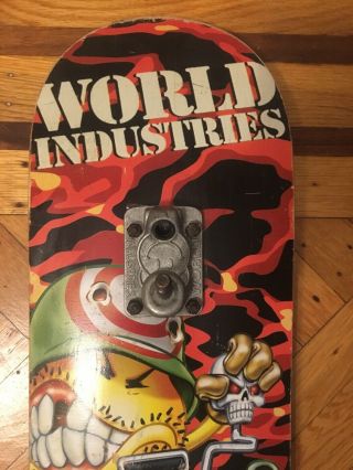 World Industries Skateboard Deck Half Trucks Vintage Soldier Flame Boy Rare 2