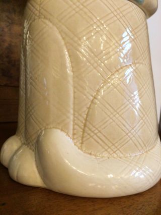 Vintage Metlox PoppyTrail Ceramic Cookie Jar - Beige - Gingham Pattern Puppy 4