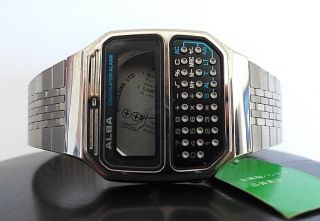 W/tags Vintage Alba Seiko Calculator Alarm Watch Y739 - 5000 Nos Case Bracelet