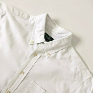 Gitman Bros Vintage White Cotton Button Down Long Sleeve Oxford Shirt,  Large