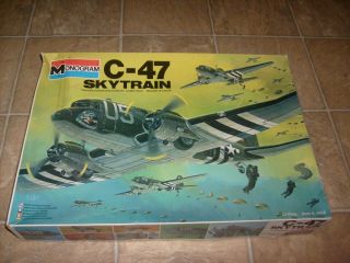Monogram Vintage C - 47 Skytrain Wwii Transport Airplane 1/48 Rare Model Kit