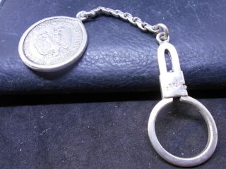 Sterling Silver 925 With Coin Vintage Keyring Mexico