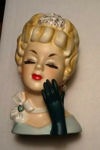 Vintage Ladies Head Vase Enesco 6 "