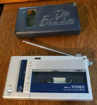 Vintage Aiwa Cs - J1sy Personal Fm Stereo Cassette For Repair