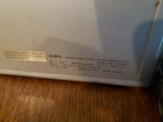 Vintage Aiwa CS - J1SY Personal FM Stereo Cassette for Repair 6