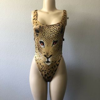 Barely Legal California Vtg Women’s Cheetah Animal Print High Cut Swimsuit M