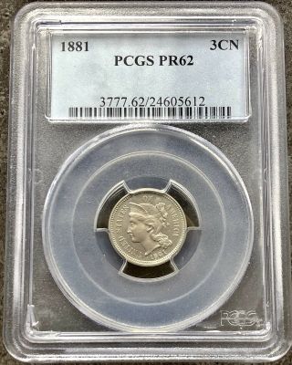 1881 Three Cent Nickel Proof 3c Pcgs Pr62 Rare 13851