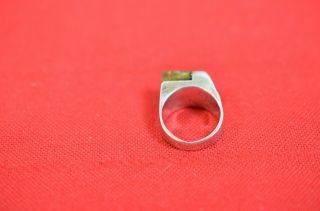 Vintage Sterling Silver Amethyst Peridot Modernist Ring Sz 7 Rough Cut Stone 900 6
