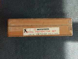 Vintage Mitutoyo 187 - 201 Bevel Protractor Set [Used] Stainless. 2