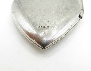 925 Sterling Silver - Vintage I Love You Heart Locket Pendant (OPENS) - P5819 4