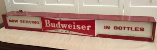 Rare 1940s BUDWEISER BEER King of Beers Metal Lighted Advertising Sign 48”x5” 4